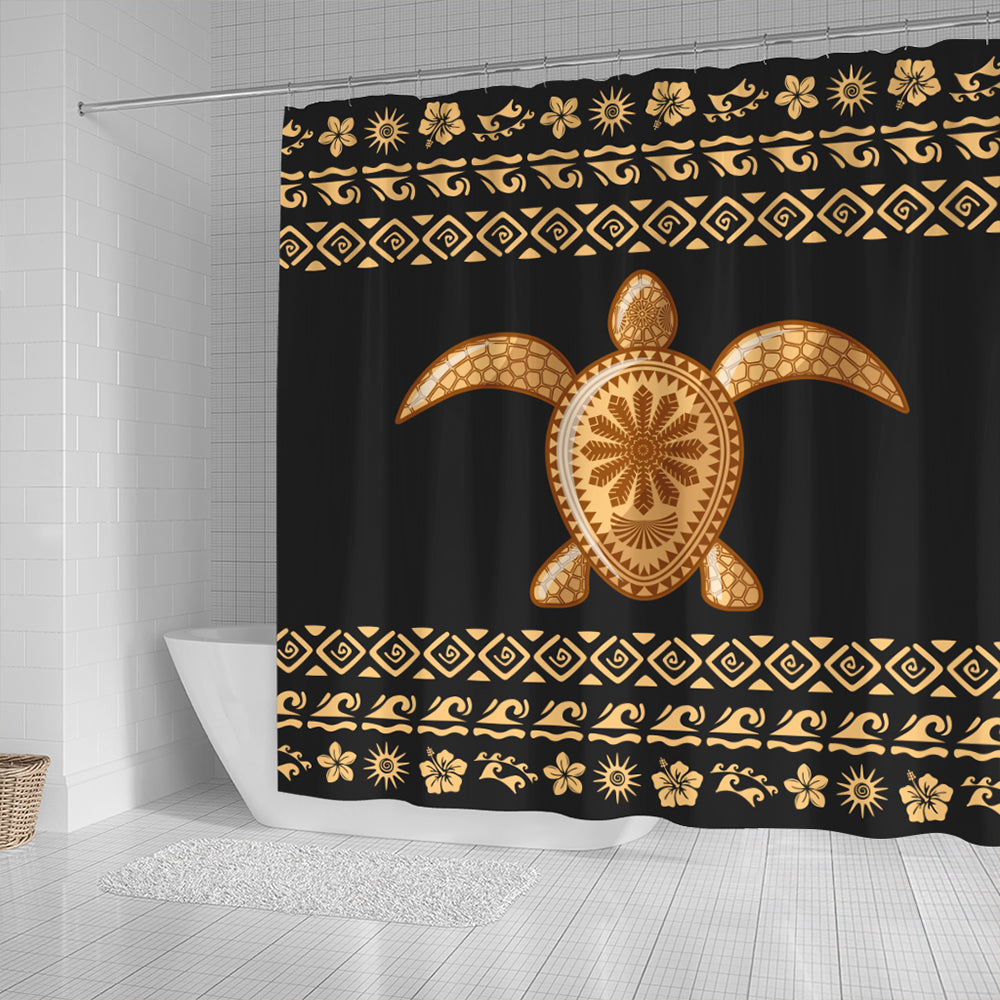 Hawaii Shower Curtain Traditional Turtle Pattern