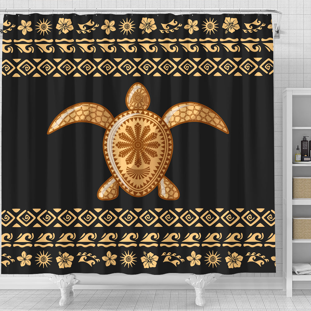 Hawaii Shower Curtain Traditional Turtle Pattern