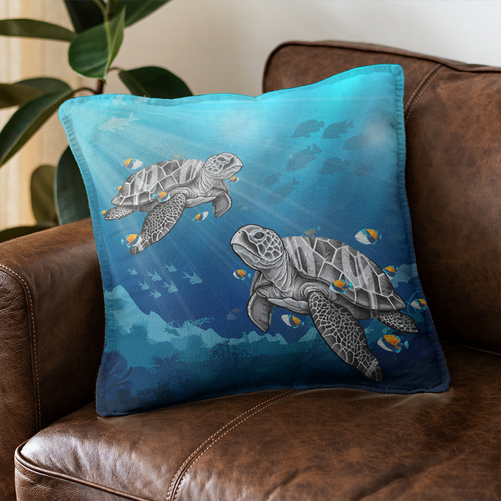 Hawaii Pillow Cover Turtle And Humuhumunukunukuapua'a New