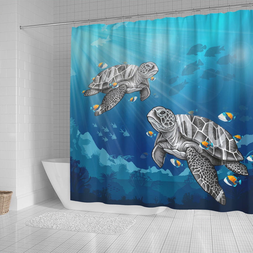 Hawaii Shower Curtain Turtle And Humuhumunukunukuapua'a New