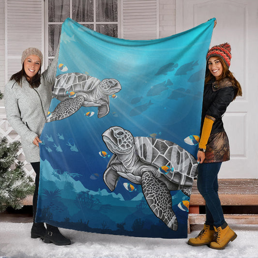 Hawaii Premium Blanket Turtle And Humuhumunukunukuapua'a New