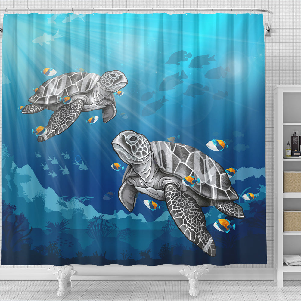 Hawaii Shower Curtain Turtle And Humuhumunukunukuapua'a New
