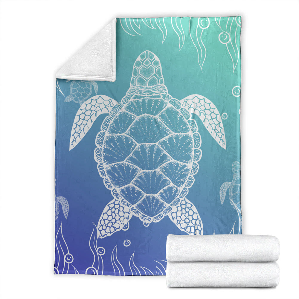 Hawaii Premium Blanket Turtle Gardiant Background