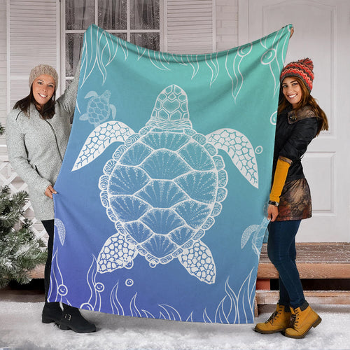 Hawaii Premium Blanket Turtle Gardiant Background