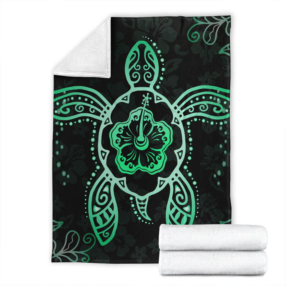 Hawaii Premium Blanket Turtle Hibiscus Green New