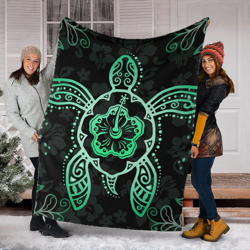 Hawaii Premium Blanket Turtle Hibiscus Green New
