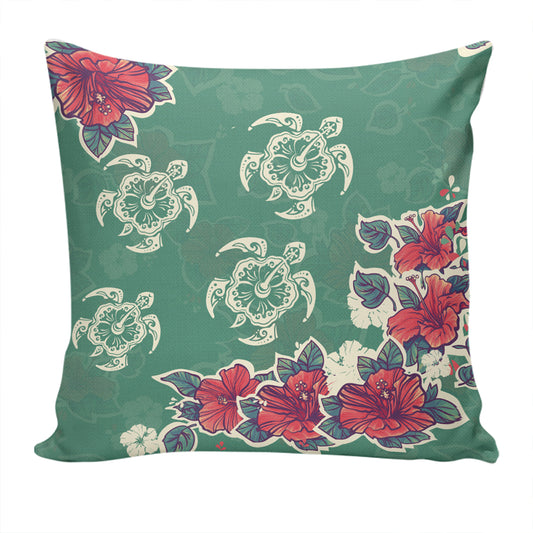 Hawaii Pillow Cover Turtle Hibiscus Summer