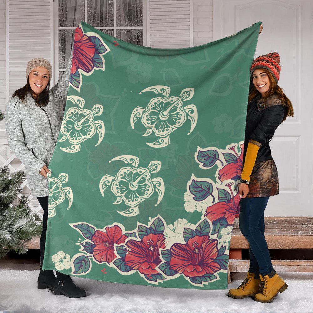 Hawaii Premium Blanket Turtle Hibiscus Summer