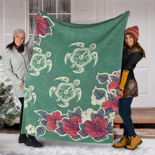 Hawaii Premium Blanket Turtle Hibiscus Summer