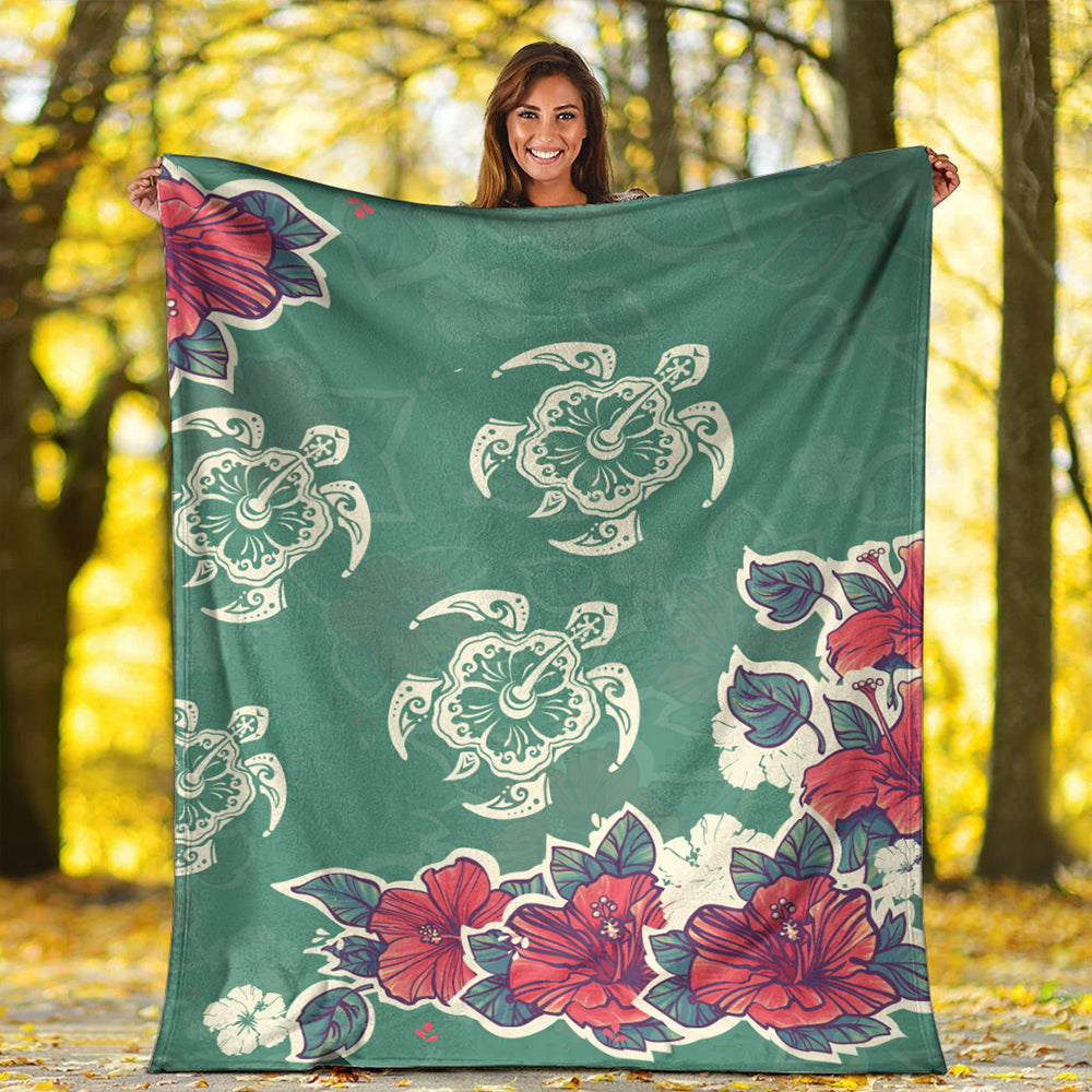 Hawaii Premium Blanket Turtle Hibiscus Summer