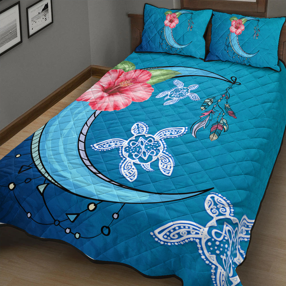Hawaii Quilt Bed Set Turtle Moon Dream