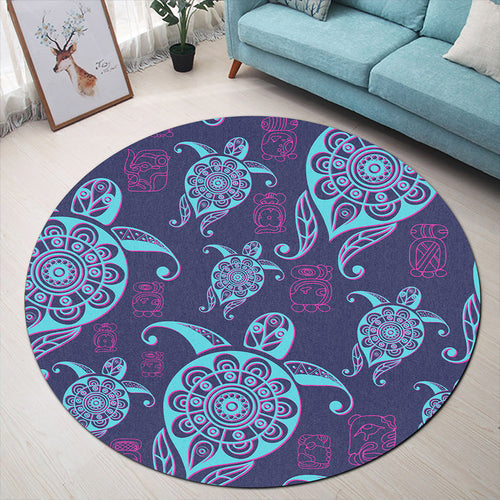 Hawaii Round Rug Turtle Neon