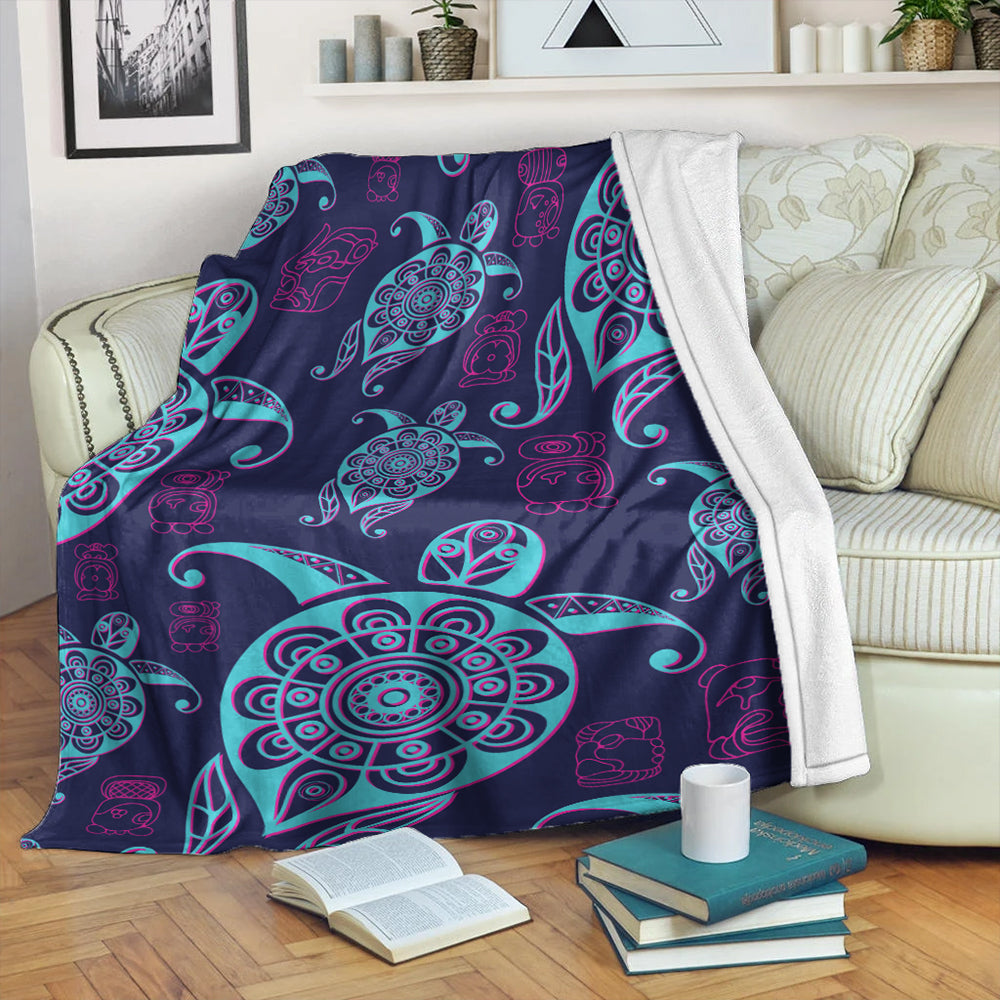 Hawaii Premium Blanket Turtle Neon