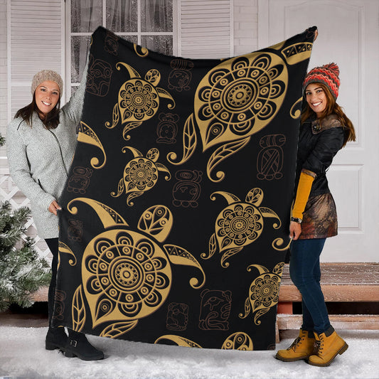 Hawaii Premium Blanket Turtle Pattern Golden