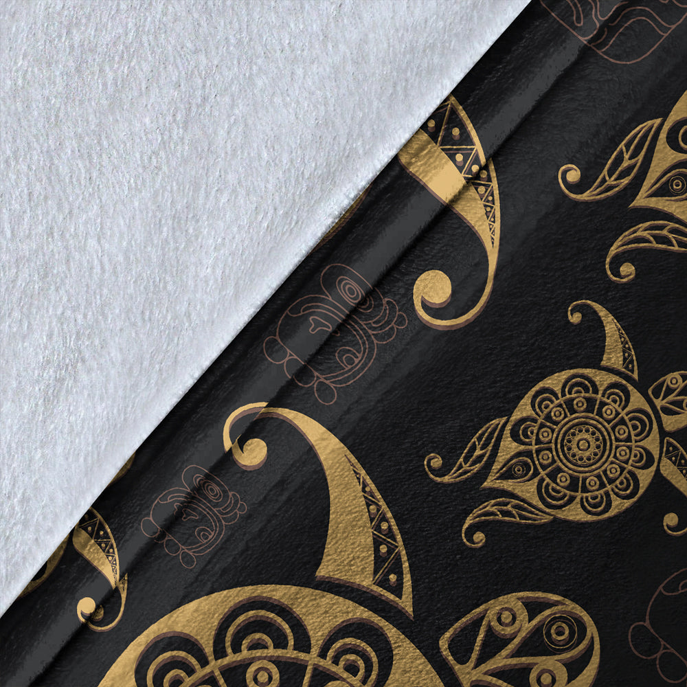 Hawaii Premium Blanket Turtle Pattern Golden