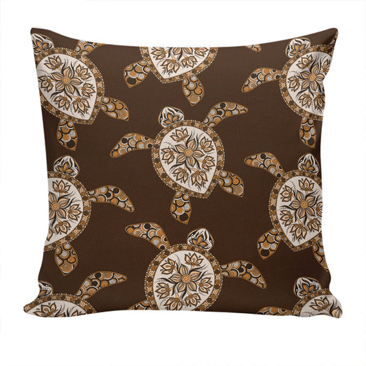 Hawaii Pillow Cover Turtle Plumeria Grown