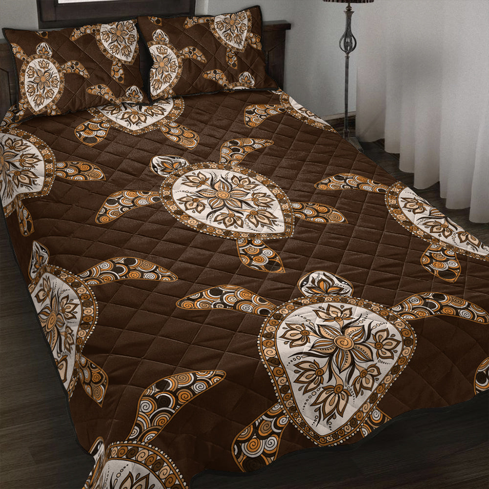 Hawaii Quilt Bed Set Turtle Plumeria Grown