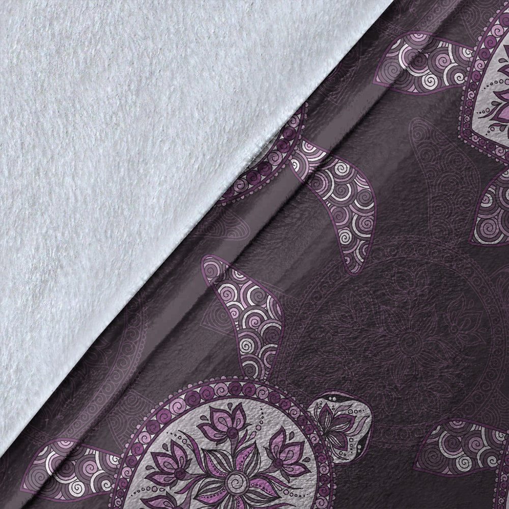 Hawaii Premium Blanket Turtle Plumeria Violet