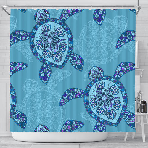 Hawaii Shower Curtain Turtle Plumeria