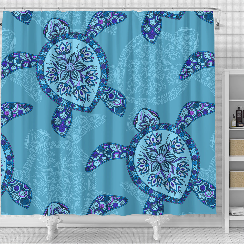 Hawaii Shower Curtain Turtle Plumeria