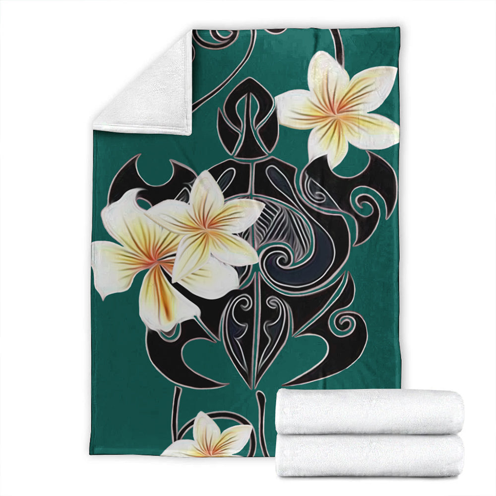 Hawaii Premium Blanket Turtle Poly Trinal Plumeria Turquoise