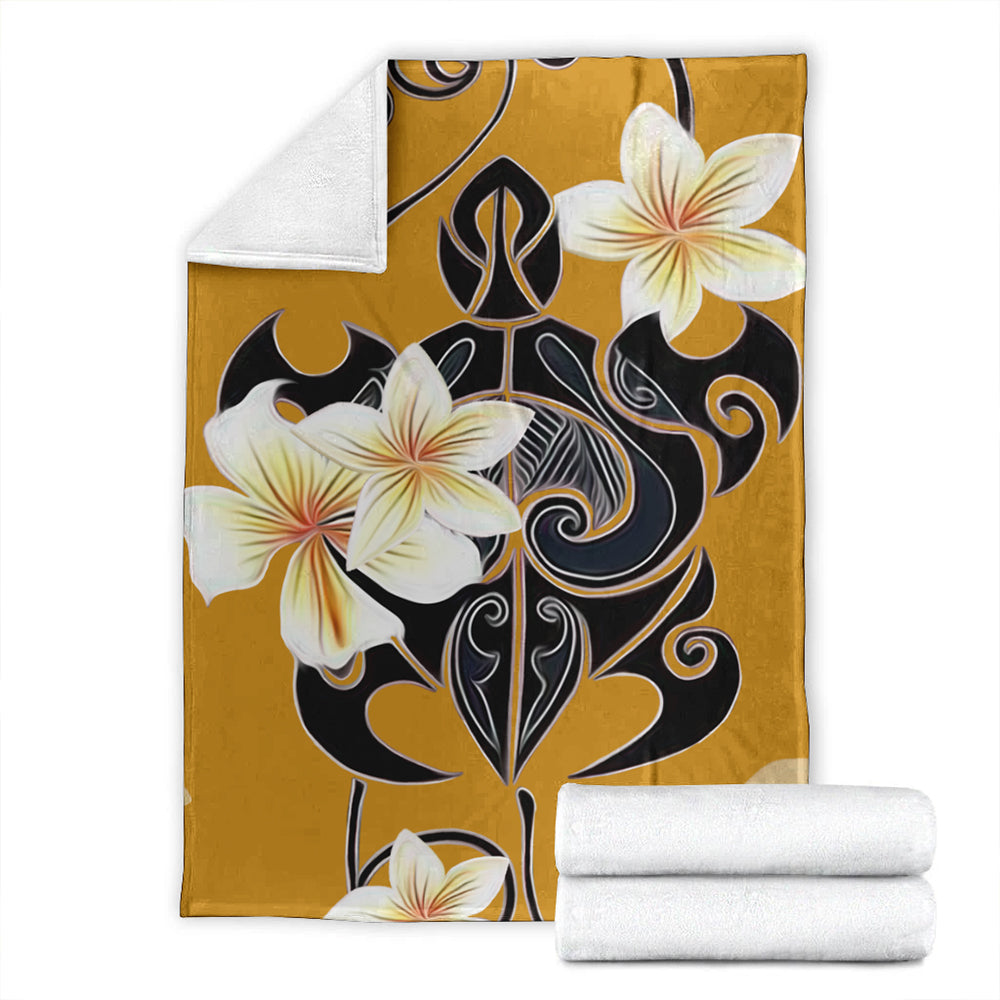 Hawaii Premium Blanket Turtle Poly Trinal Plumeria Yellow