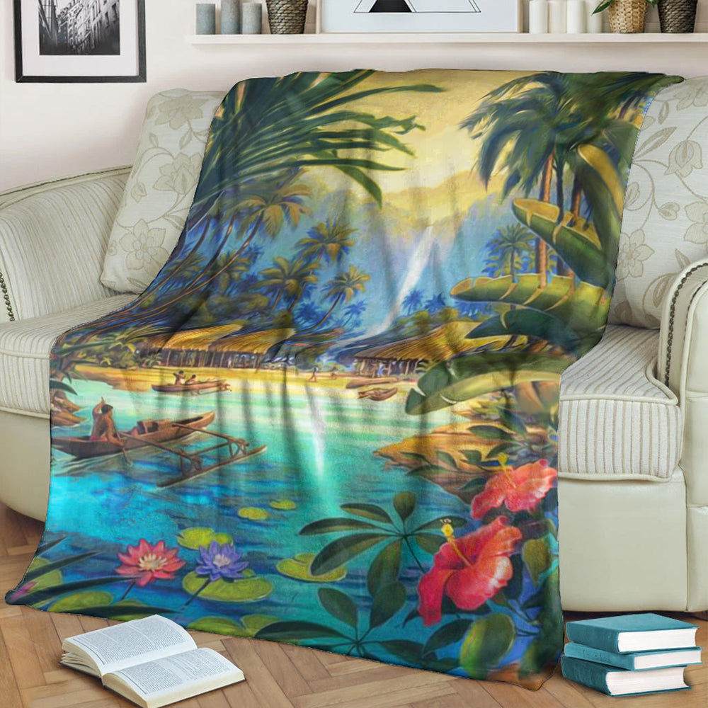 Hawaii Premium Blanket Village Forest