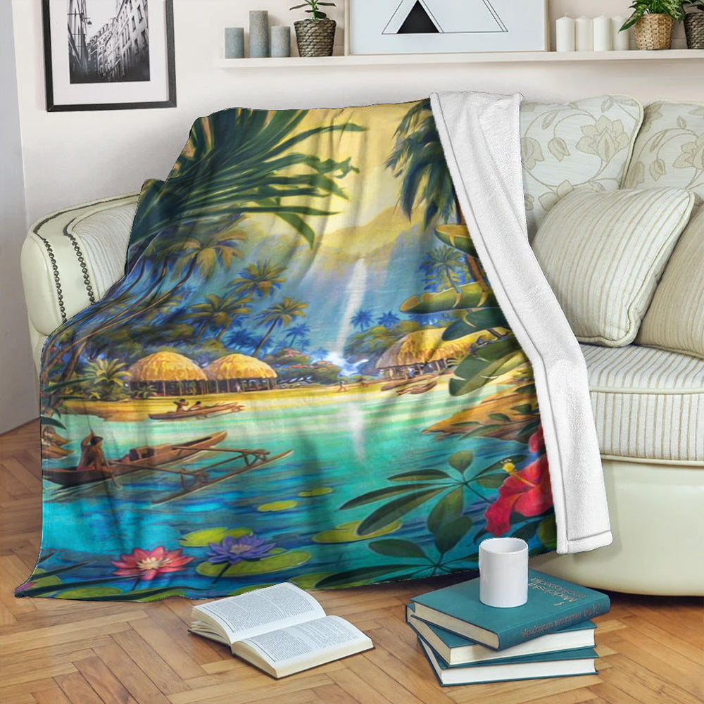 Hawaii Premium Blanket Village Forest