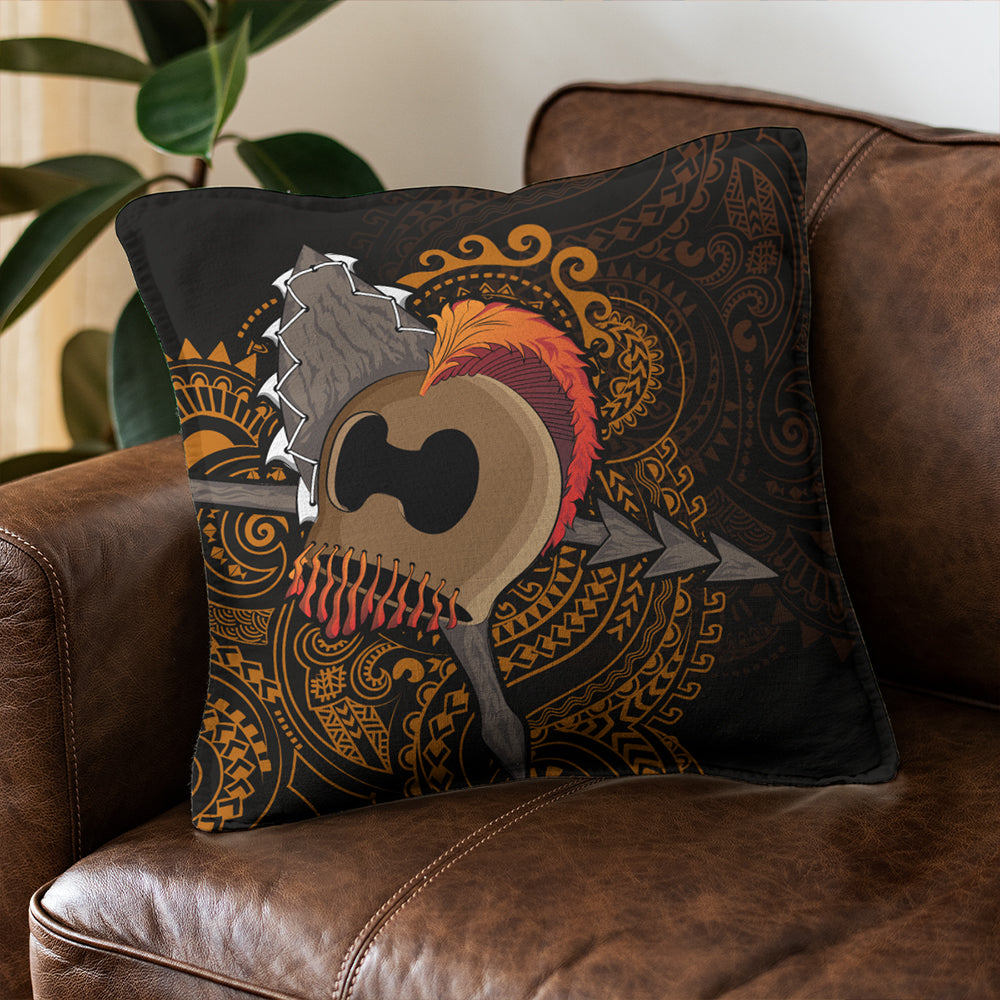 Hawaii Pillow Cover Warrior Helmet Polynesian