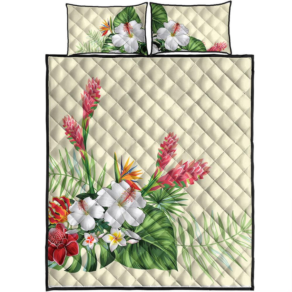 Hawaii Quilt Bed Set Wonderful Hibiscus Flower