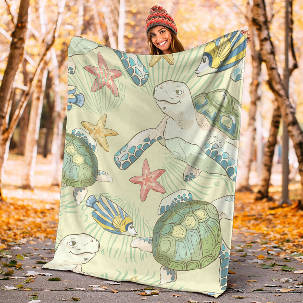 Hawaii Premium Blanket World Animal In Sea