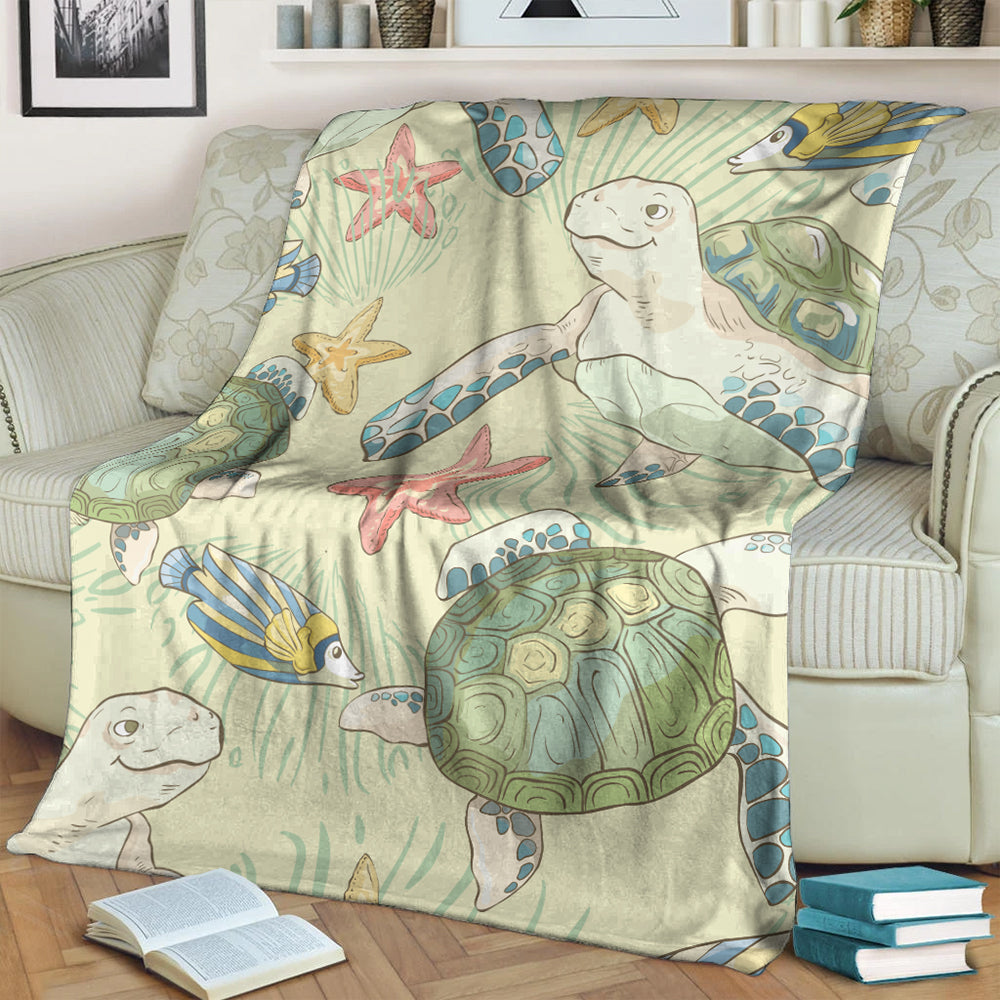 Hawaii Premium Blanket World Animal In Sea