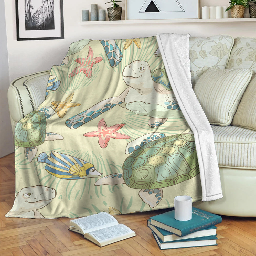 Hawaii Premium Blanket World Animal In Sea