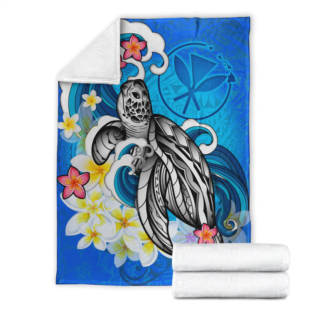 Hawaii Premium Blanket Turtle With Plumeria Flowers