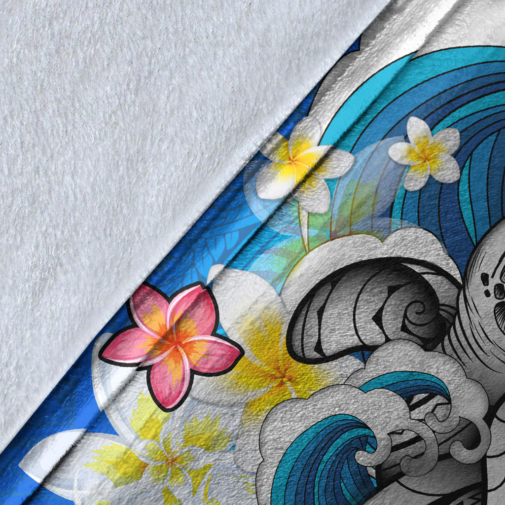 Hawaii Premium Blanket Turtle With Plumeria Flowers
