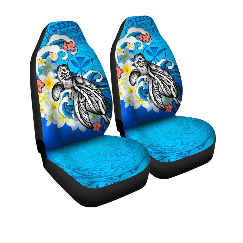 Hawaii Car Seat Covers Turtle With Plumeria Flowers