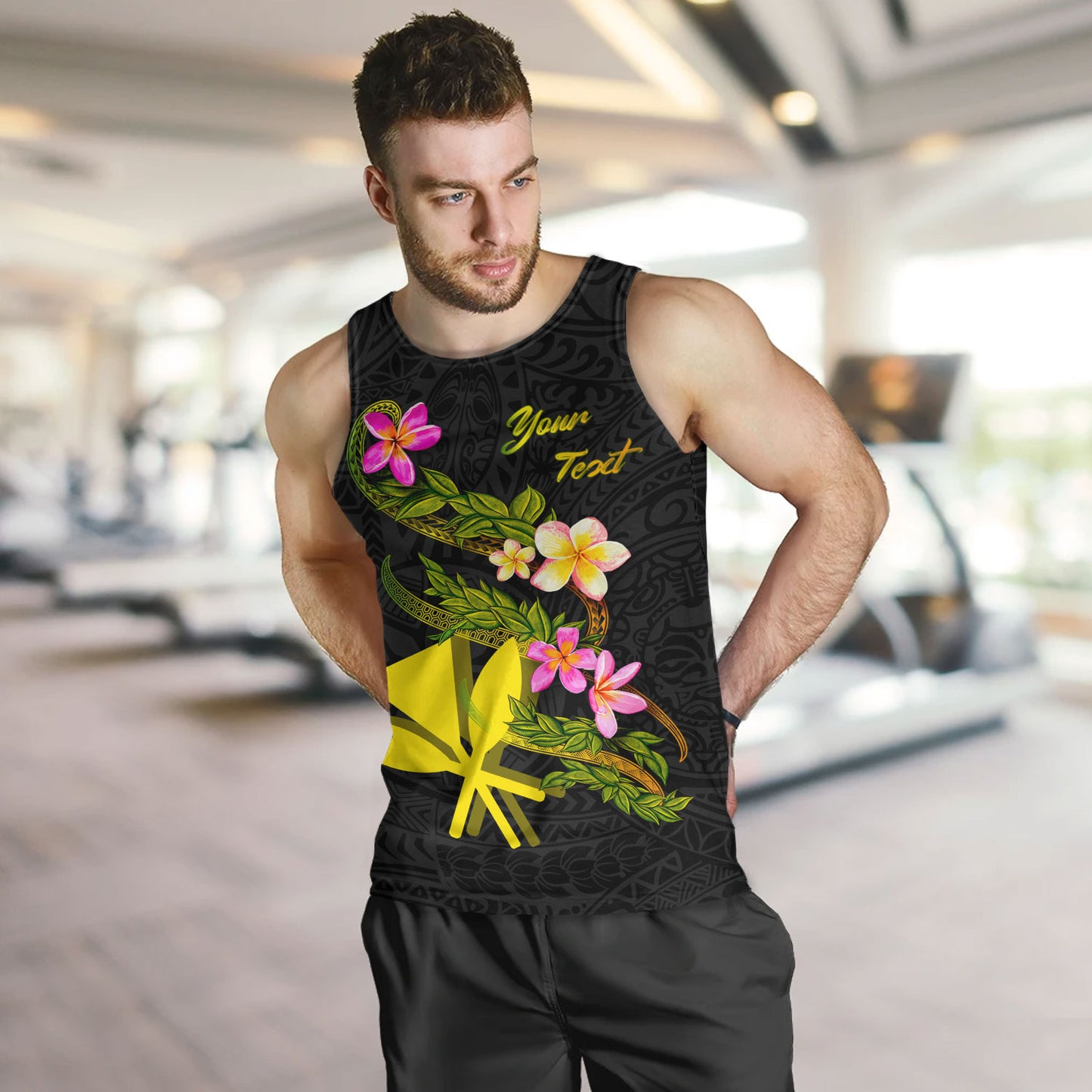 Hawaii Tank Top Custom Plumeria Tribal