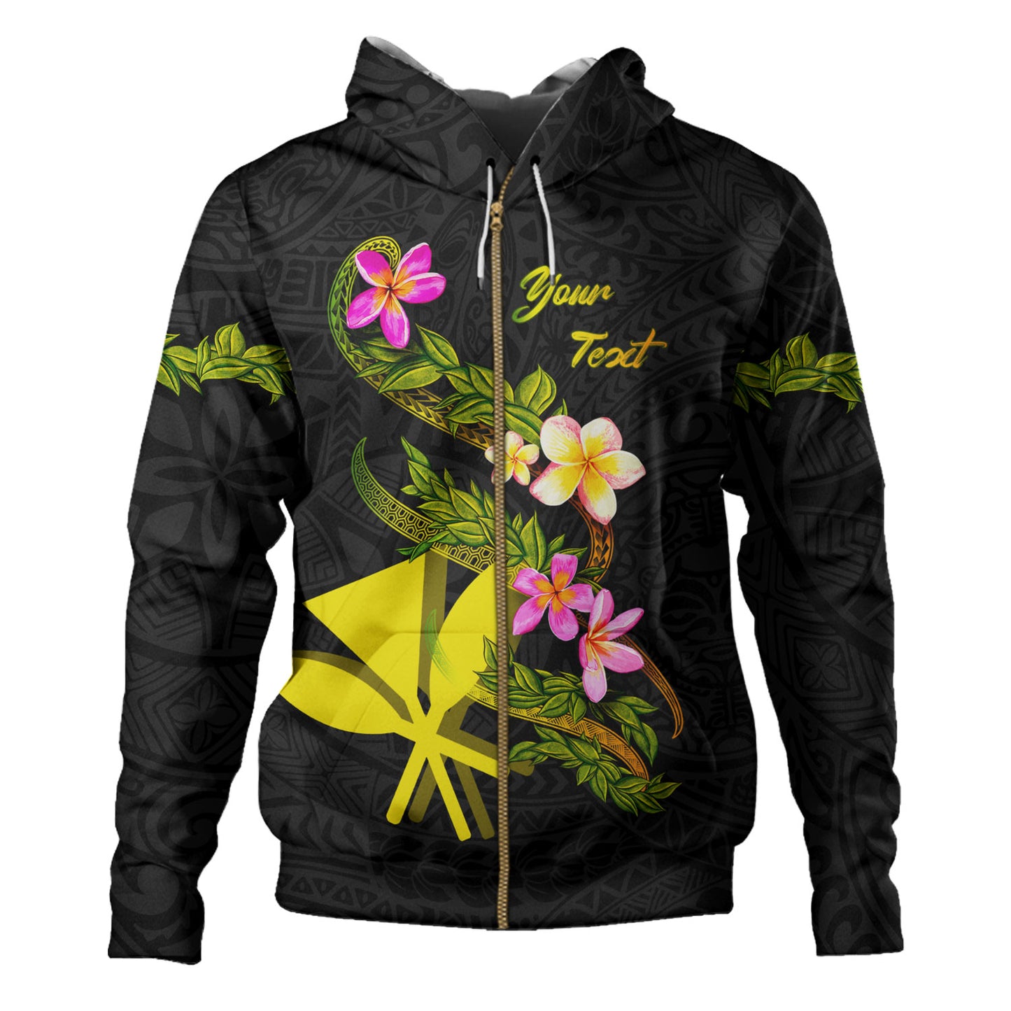 Hawaii Hoodie Custom Plumeria Tribal