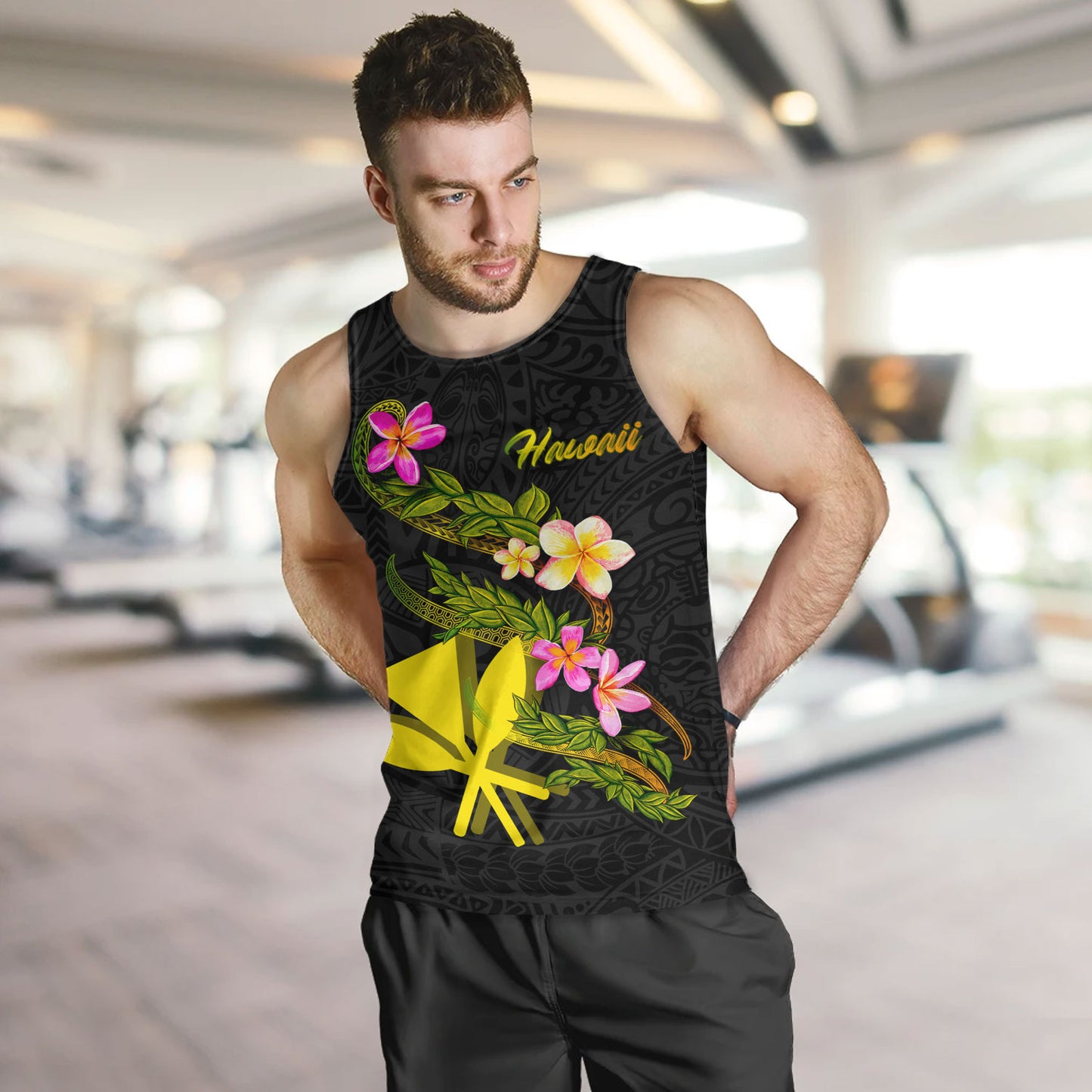 Hawaii Tank Top Custom Plumeria Tribal