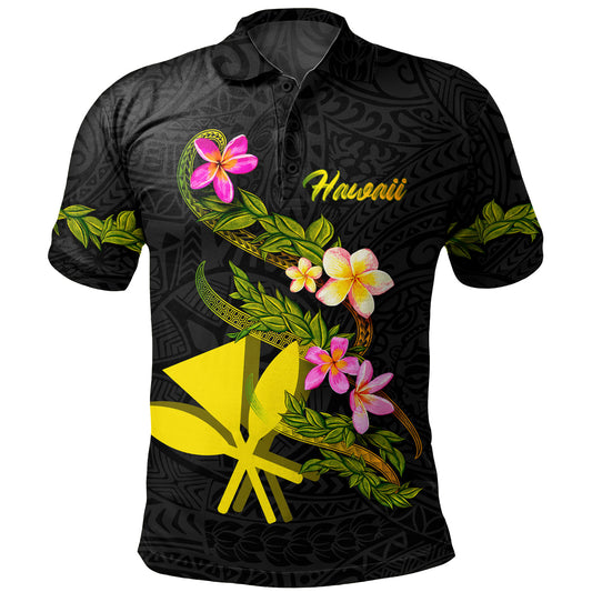 Hawaii Polo Shirt Custom Plumeria Tribal