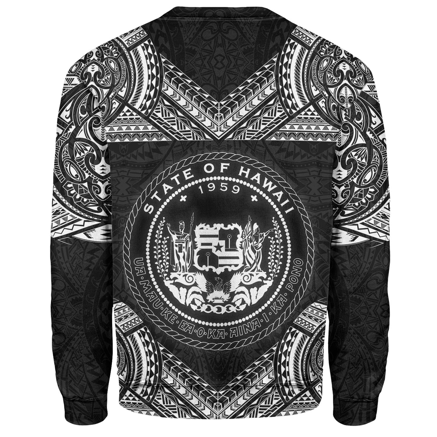 Hawaii Custom Personalised Sweatshirt Turtle Polynesian Pattern