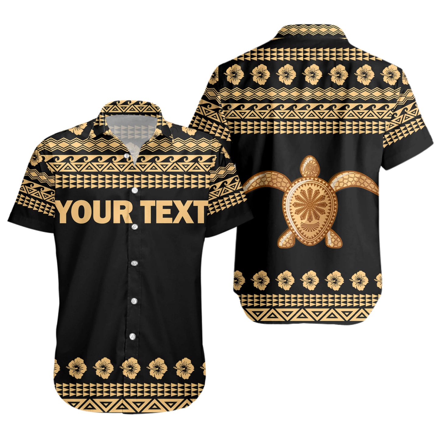 Hawaii Custom Personalised Short Sleeve Shirt Aloha Turtle With Traditional Hawaiian