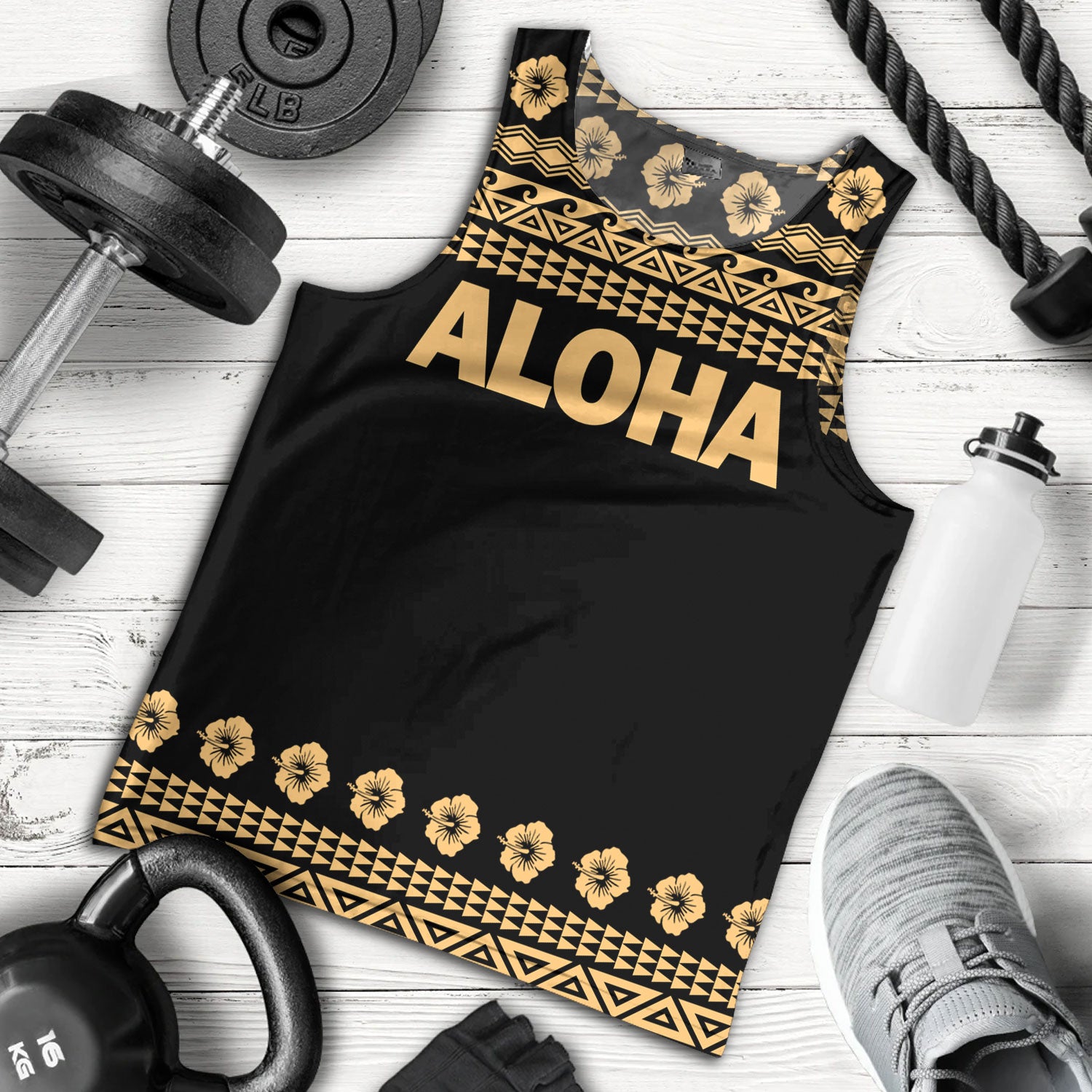 Hawaii Custom Personalised Tank Top Aloha Turtle With Traditional Hawaiian
