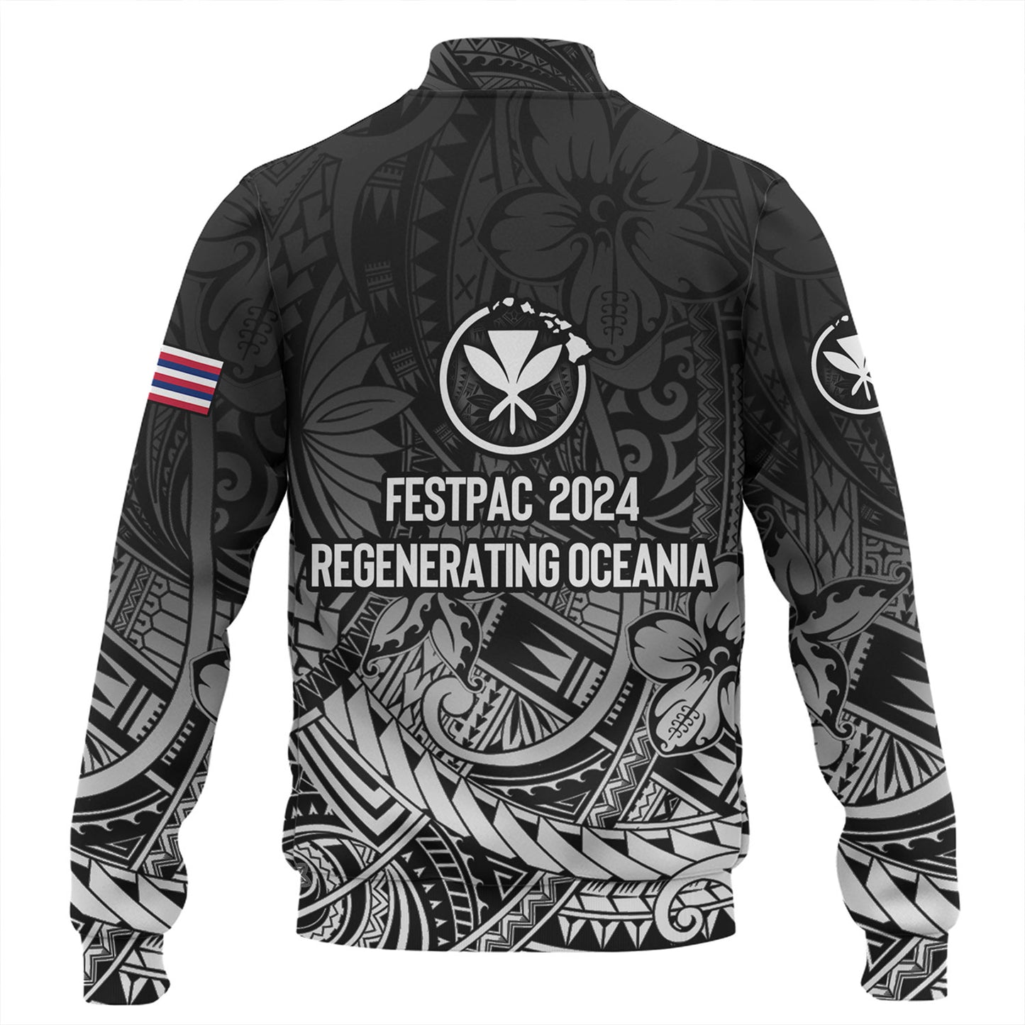 Hawaii Baseball Jacket FestPAC 2024 Polynesian Pattern Design