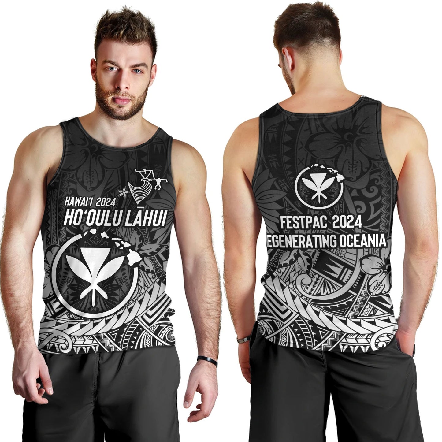 Hawaii Tank Top FestPAC 2024 Polynesian Pattern Design