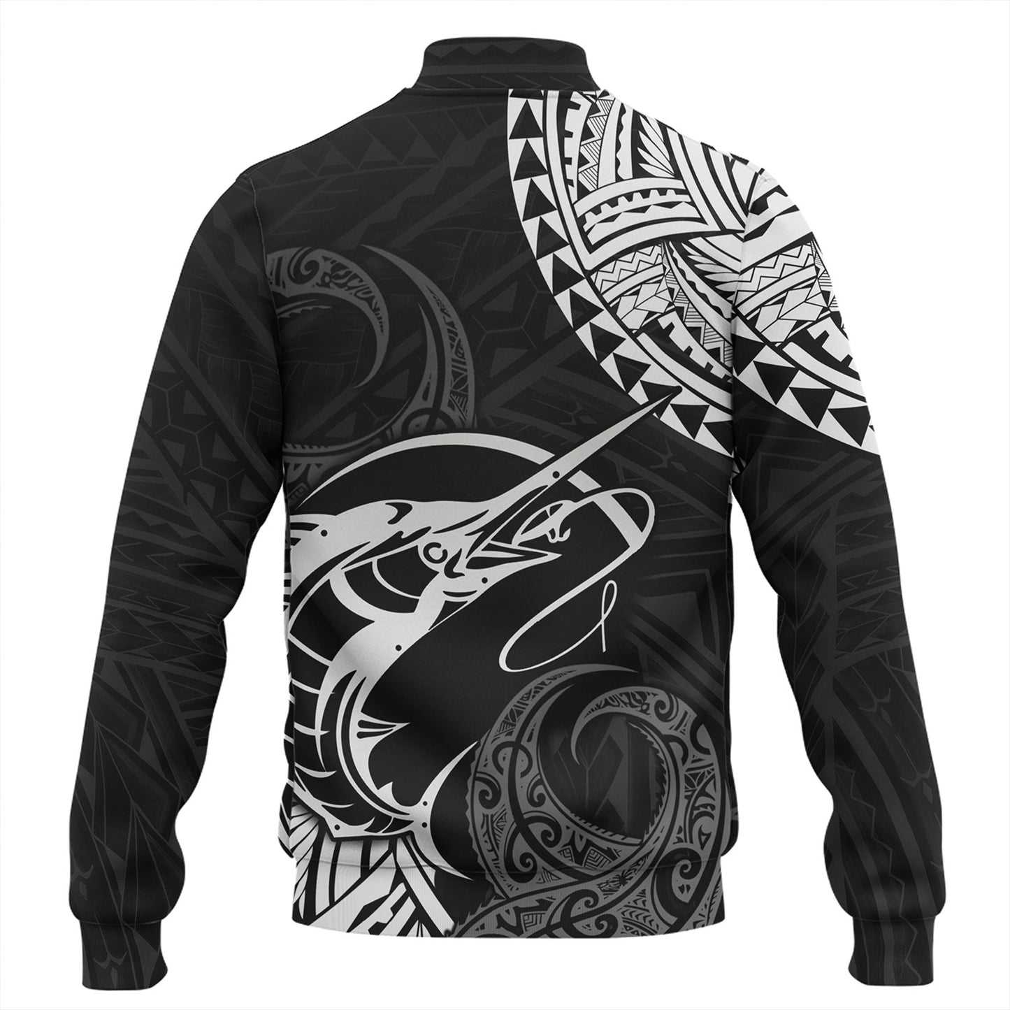 Hawaii Baseball Jacket Go Fishing Polynesian Tribal Patterns