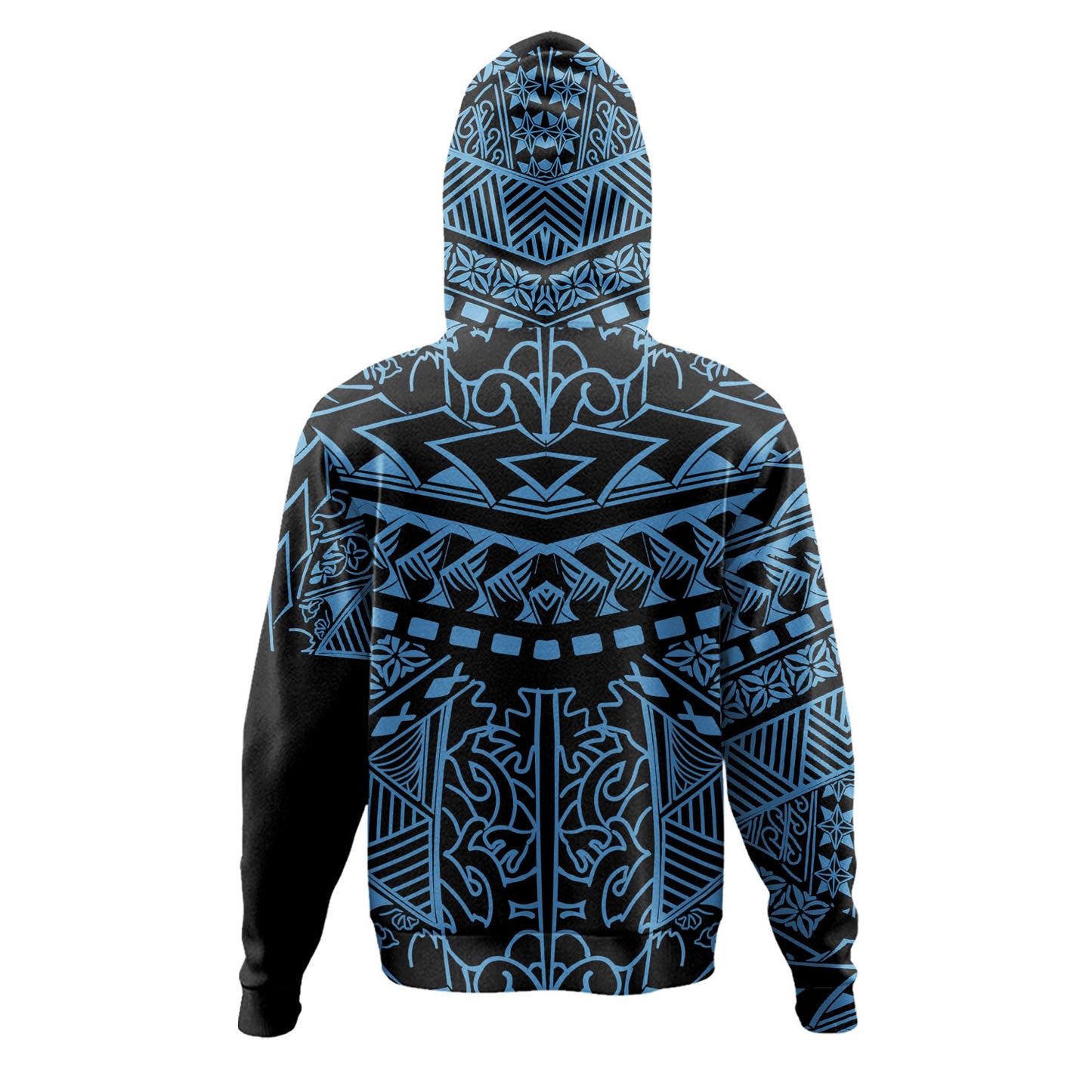 Hawaii Hoodie Custom Kanaka Maoli Hawaiian Blue Tribal Pattern