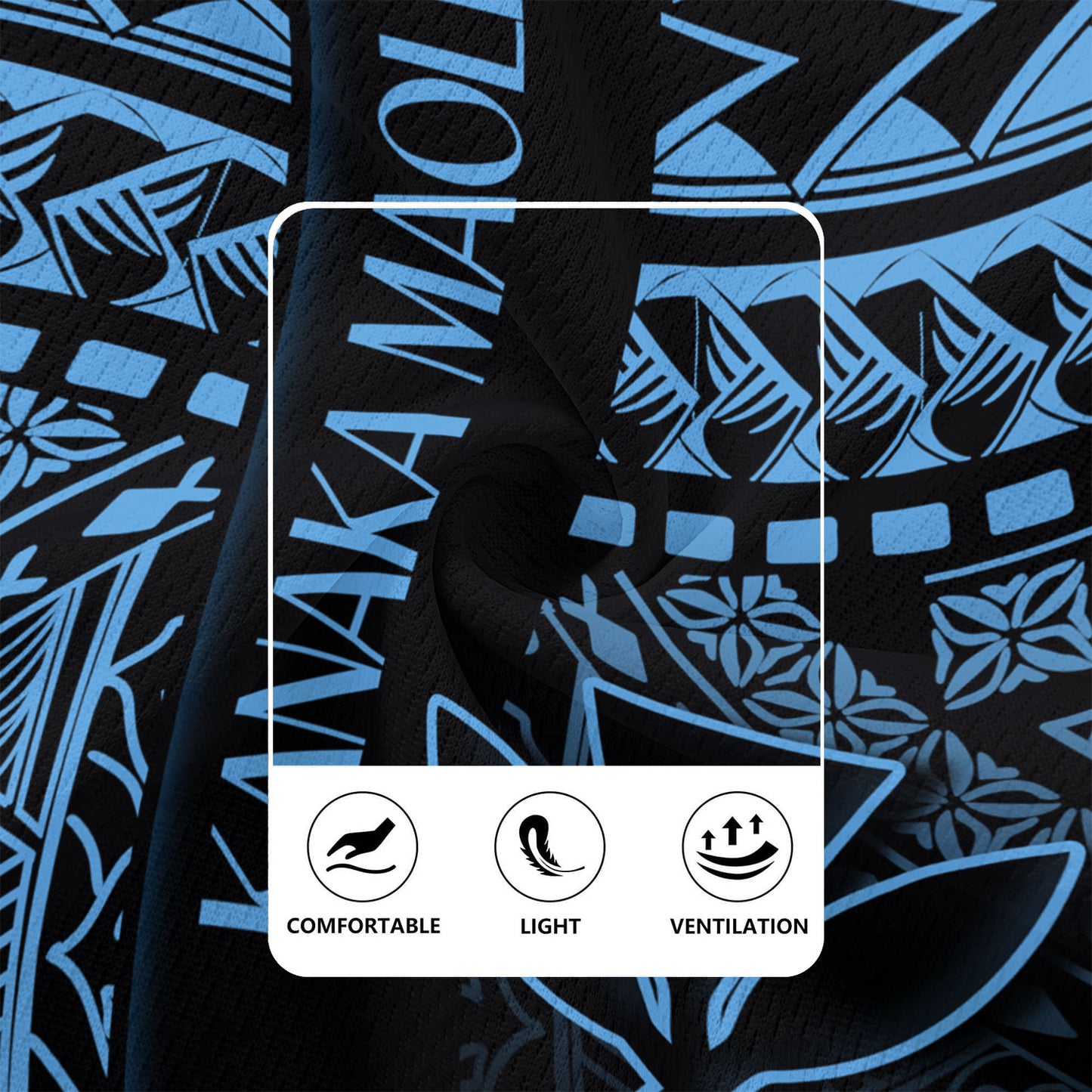 Hawaii Rugby Jersey Custom Kanaka Maoli Hawaiian Blue Tribal Pattern