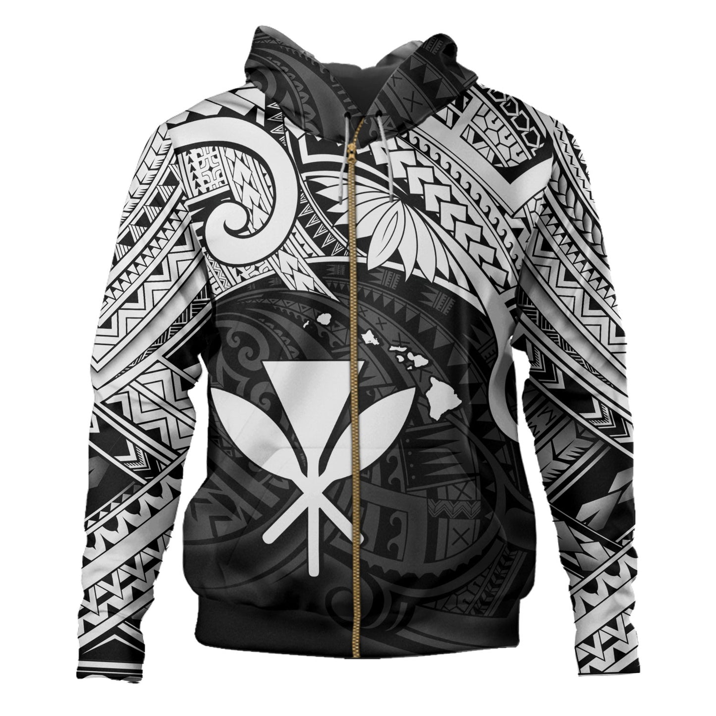 Hawaii Hoodie Kanaka Maoli Map Polynesian Tatau