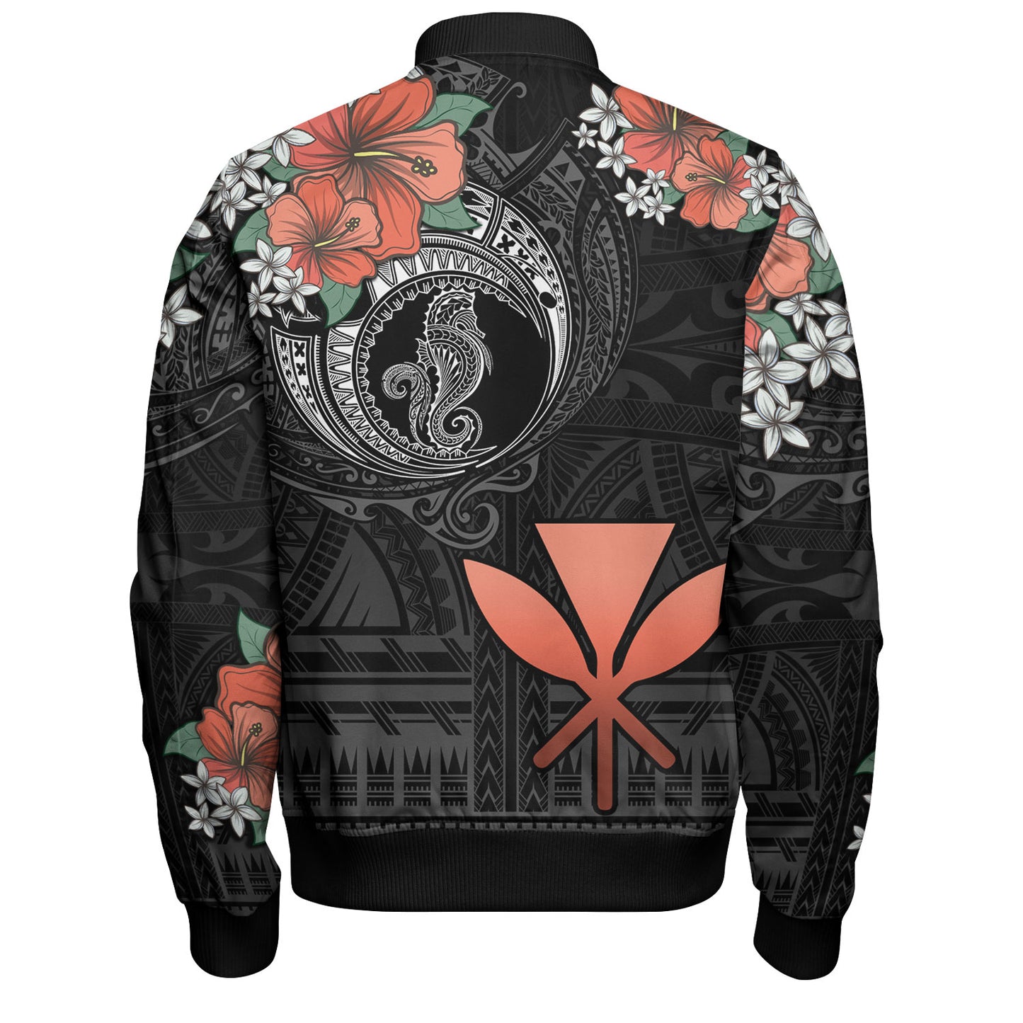 Hawaii Bomber Jacket Kanaka Maoli Seahorse Polynesian Tattoo